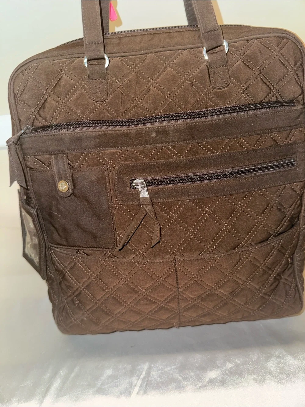Vera Bradley Brown Quilted Laptop Bag